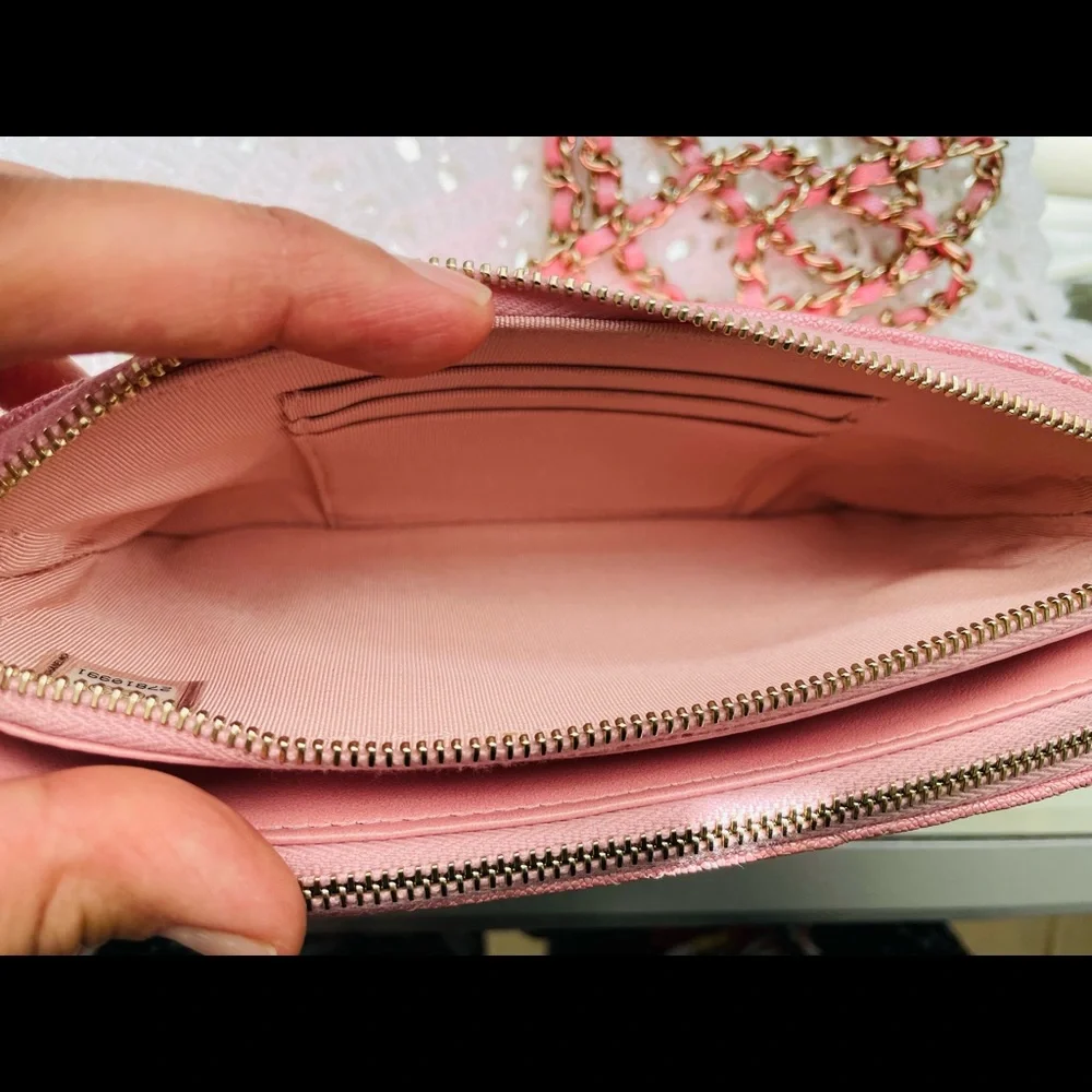 Chanel Pink Iridescent Clutch with Chain - Picture 7 of 14
